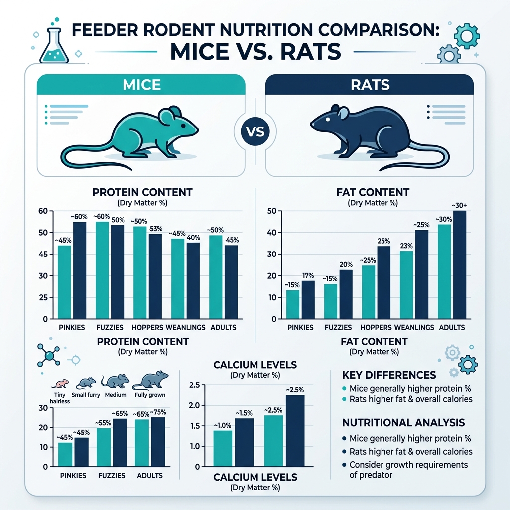 Feeder Mice vs. Rats vs. African Soft Fur Rats: Complete Nutritional Comparison